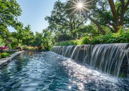 Bassin hors sol avec cascade : Un ajout élégant pour votre jardin