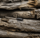 insecte noir posé sur bois sec empile horizontalement