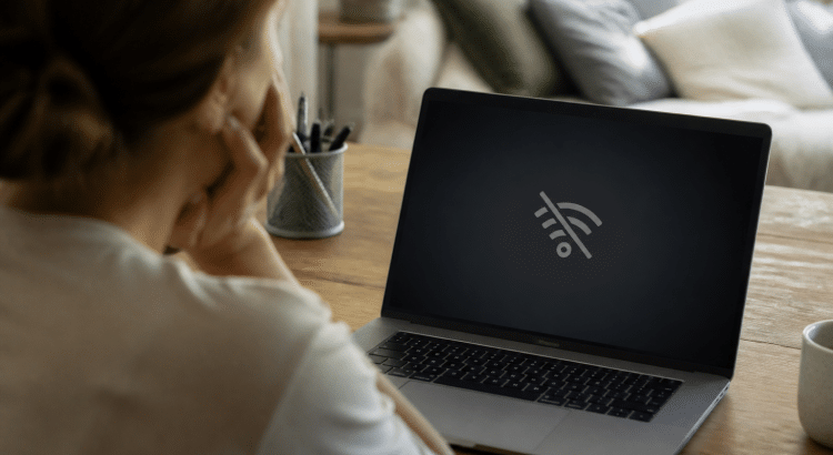 Ordinateur portable affichant message erreur reseau wifi deconnecte